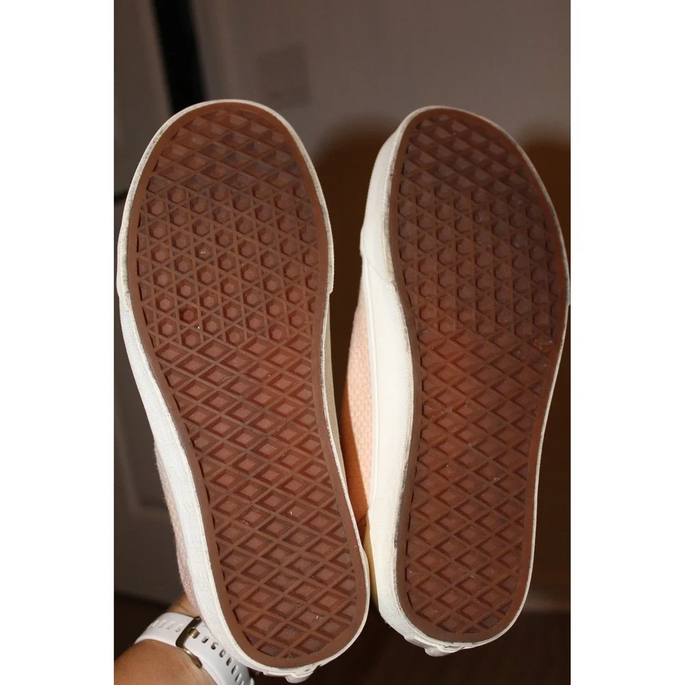 Vans Old Skool Pink Suede Woven Textile Low Top Sneakers Womens 7.5 Mens 6.0‎